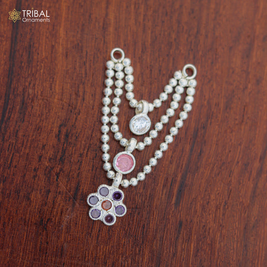 925 sterling silver 3-line beaded chain necklace for Lord Krishna Laddu Gopala jewelry set, crafted by TRIBAL ORNAMENTS