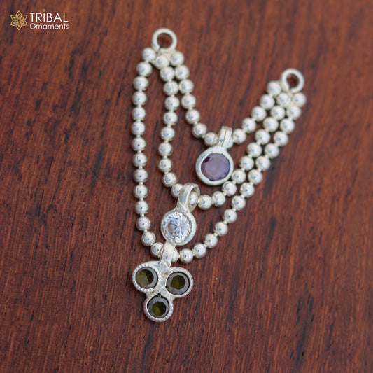 925 sterling silver 3 line beaded chain necklace for Lord Krishna Laddu Gopala jewelry set825