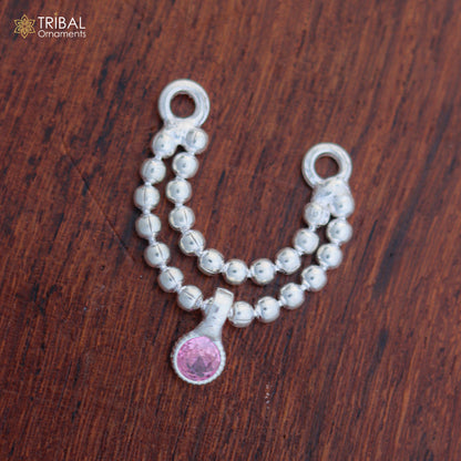 Sterling silver 2-line beaded chain necklace for Lord Krishna Laddu Gopala jewelry set by TRIBAL ORNAMENTS