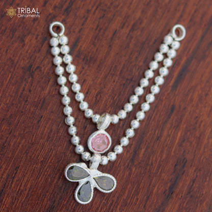 925 sterling silver beaded chain necklace with two lines, designed for Lord Krishna Laddu Gopala jewelry set by TRIBAL ORNAMENTS