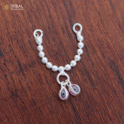 925 sterling silver beaded chain necklace from TRIBAL ORNAMENTS, featuring intricate craftsmanship for Lord Krishna Laddu Gopala jewelry set.