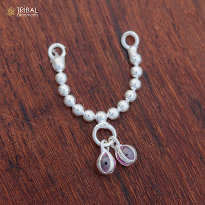 925 sterling silver beaded chain necklace for Lord Krishna Laddu Gopala jewelry set by TRIBAL ORNAMENTS