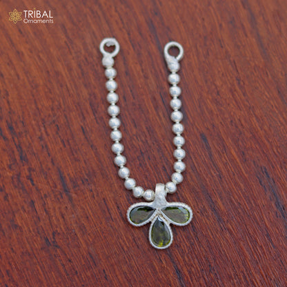 925 sterling silver beaded chain necklace for Lord Krishna Laddu Gopala jewelry set by TRIBAL ORNAMENTS, featuring intricate bead details.