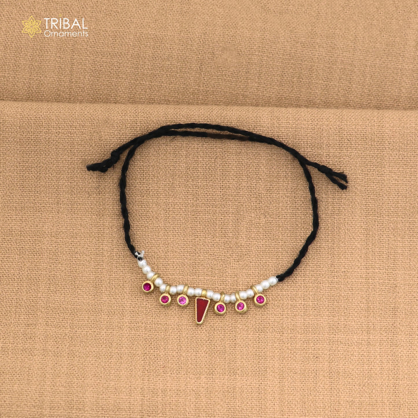 925 sterling silver pearl style pink stone necklace for idols or god statues gold polished jewelry set861