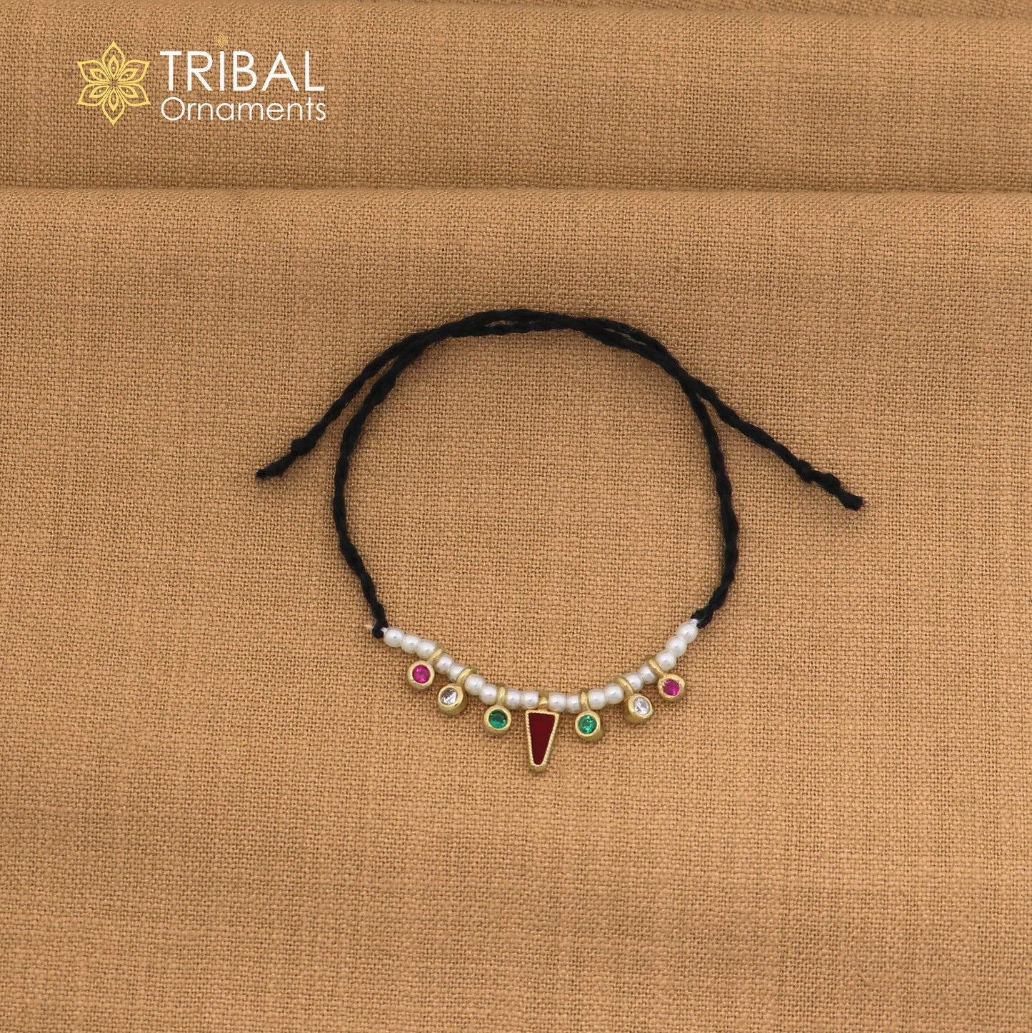 925 sterling silver pearl style multi color stone necklace for idols or god statues gold polished jewelry set865