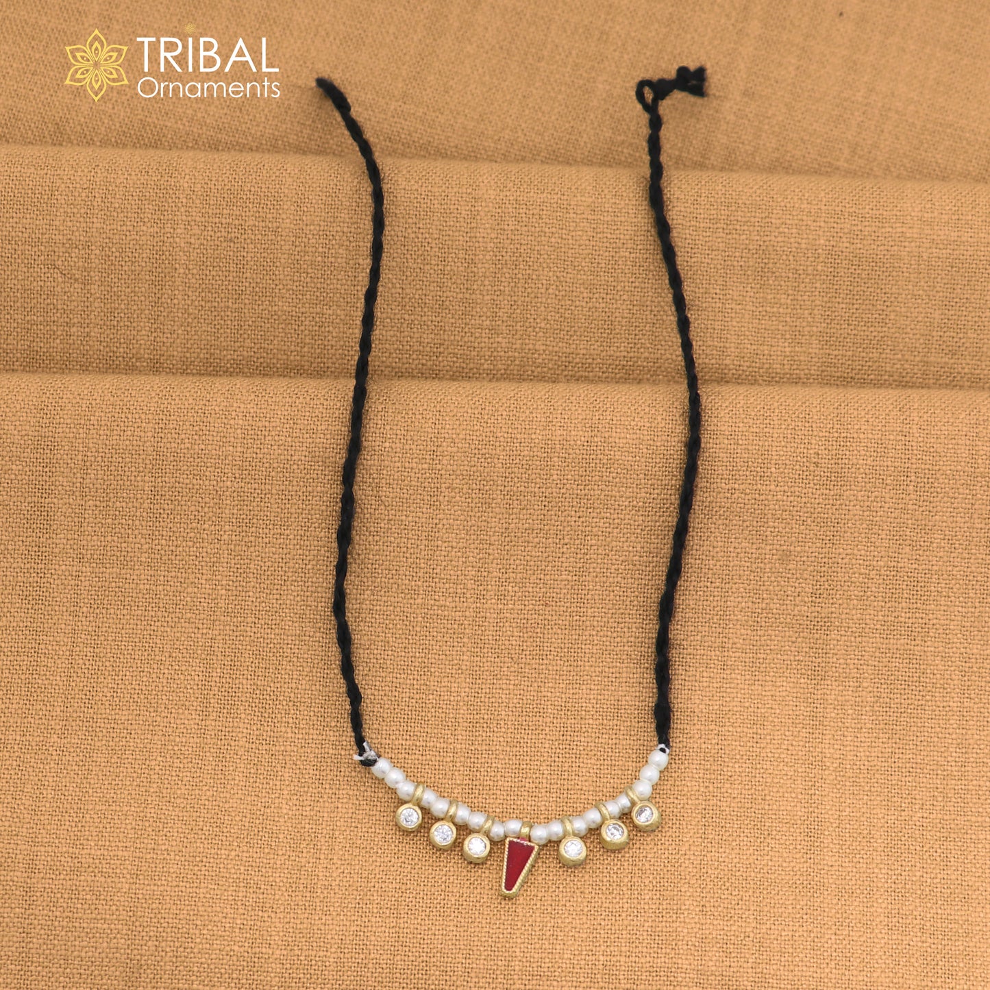 925 sterling silver pearl style red stone necklace for idols or god statues gold polished jewelry set867