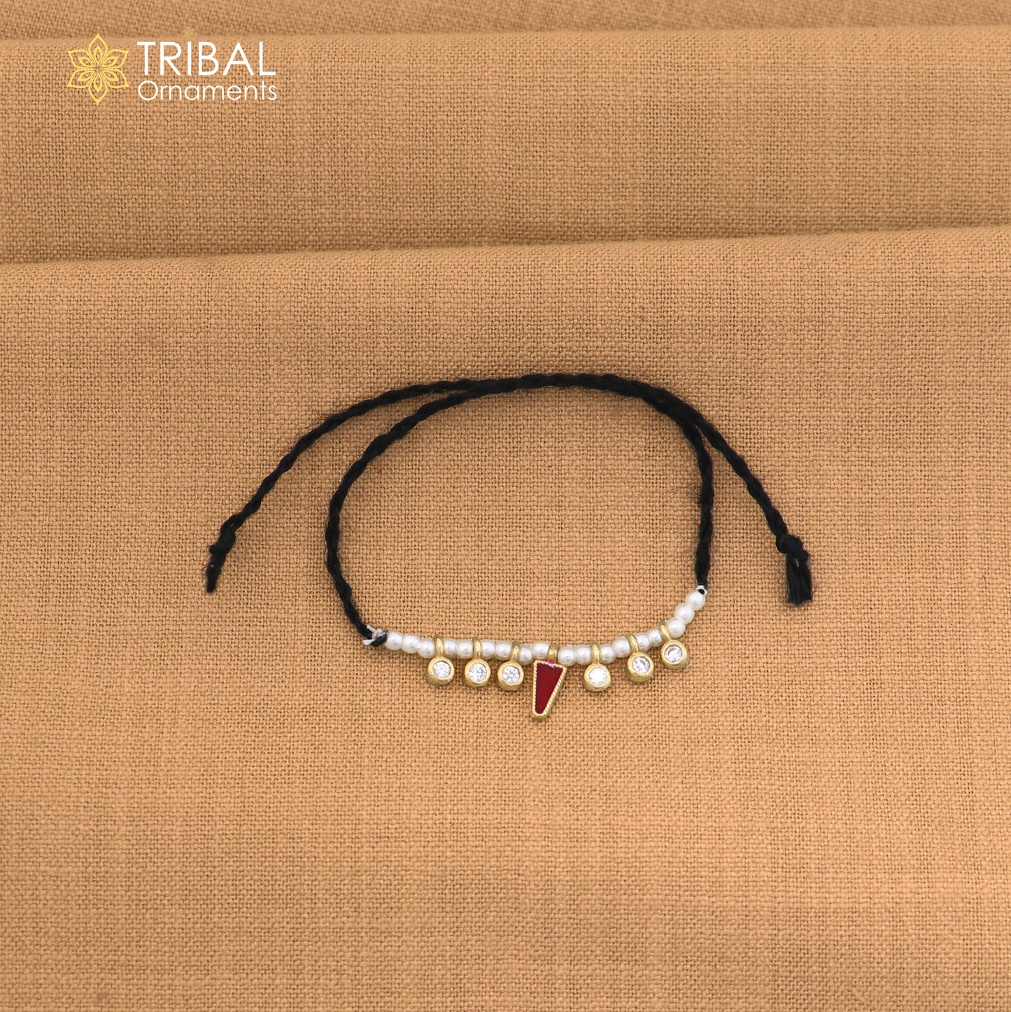 925 sterling silver pearl style red stone necklace for idols or god statues gold polished jewelry set867
