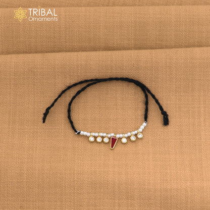 925 sterling silver pearl style red stone necklace for idols or god statues gold polished jewelry set867