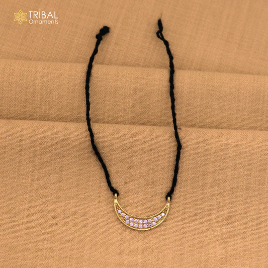 925 sterling silver pearl style baby pink stone necklace for idols or god statues gold polished jewelry set871