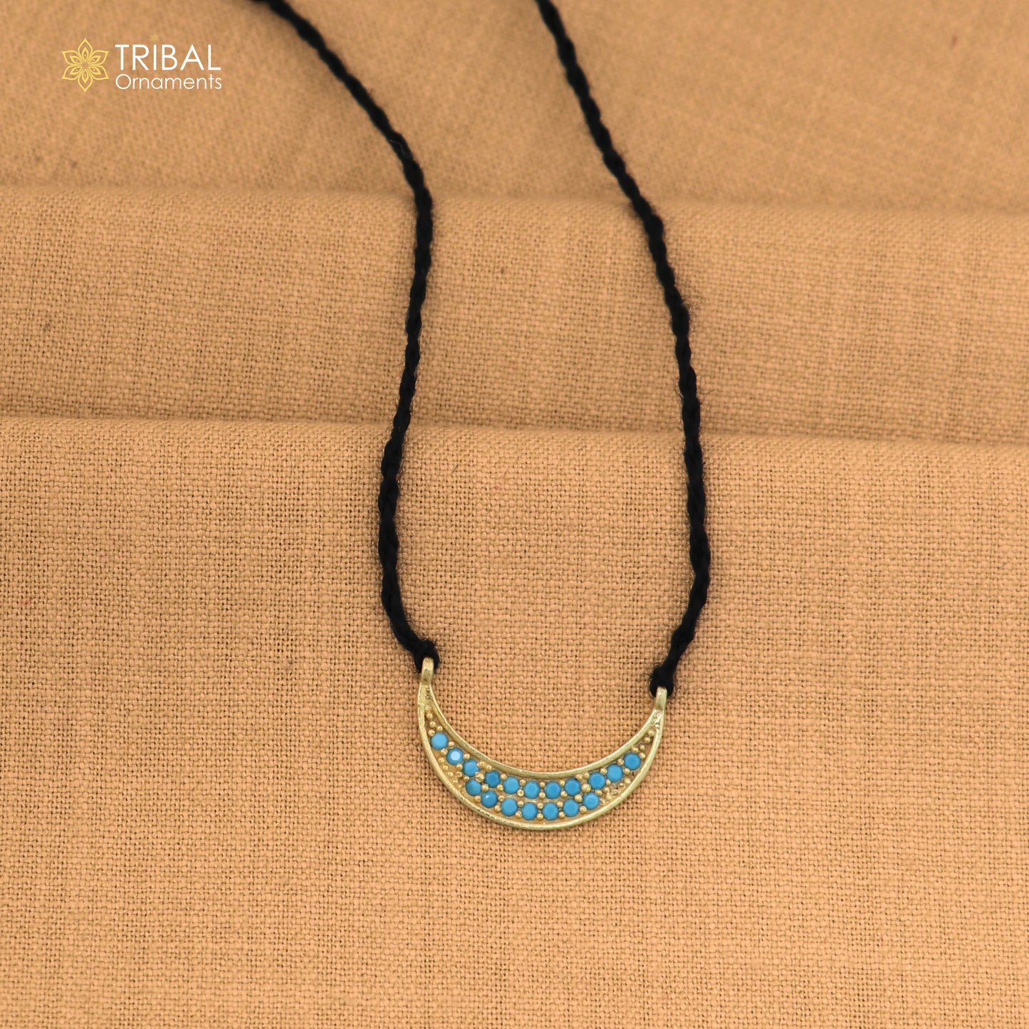 925 sterling silver pearl style blue stone necklace for idols or god statues gold polished jewelry set872