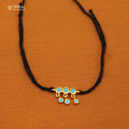 925 sterling silver turquoise stone necklace for idols or god statues gold polished jewelry set877
