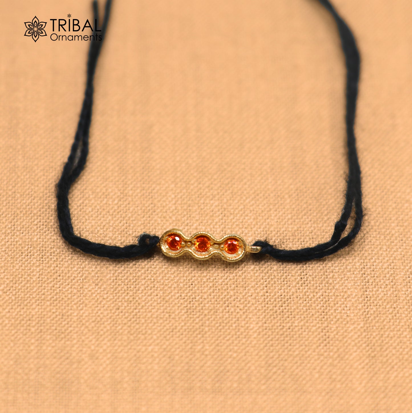 925 sterling silver orange stone necklace for idols or god statues gold polished jewelry set878