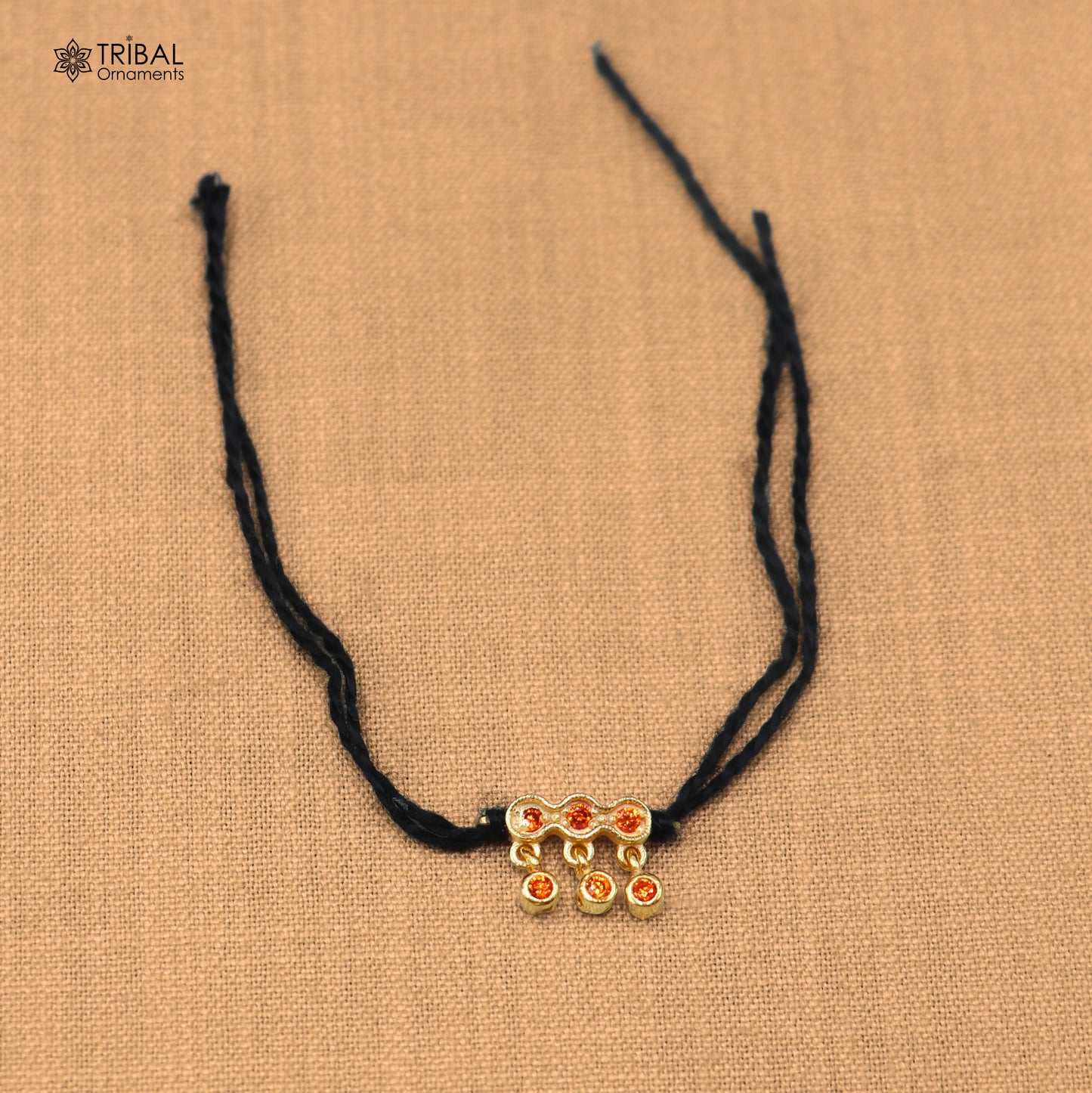 925 sterling silver orange stone necklace for idols or god statues gold polished jewelry set879