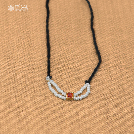 925 sterling silver pearl and red stone necklace for idols or god statues gold polished jewelry set880