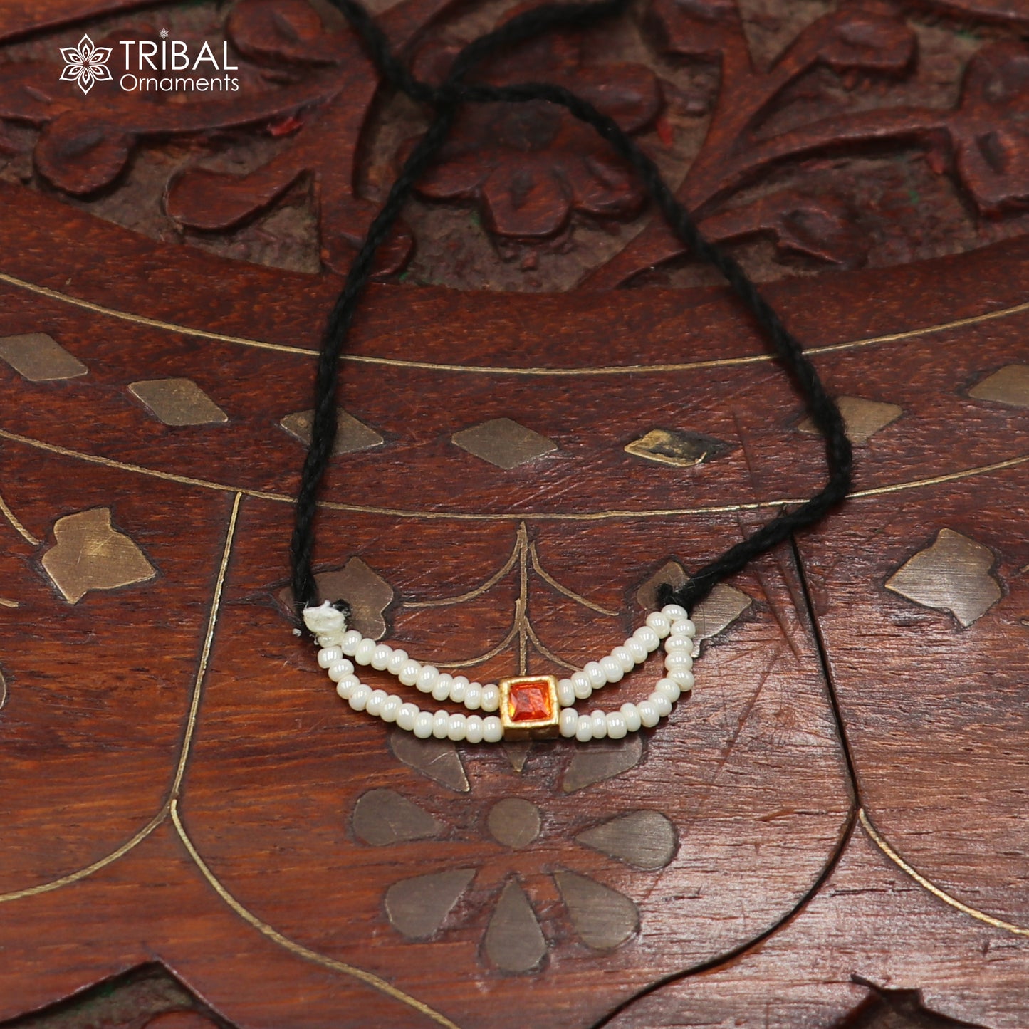925 sterling silver pearl and red stone necklace for idols or god statues gold polished jewelry set880