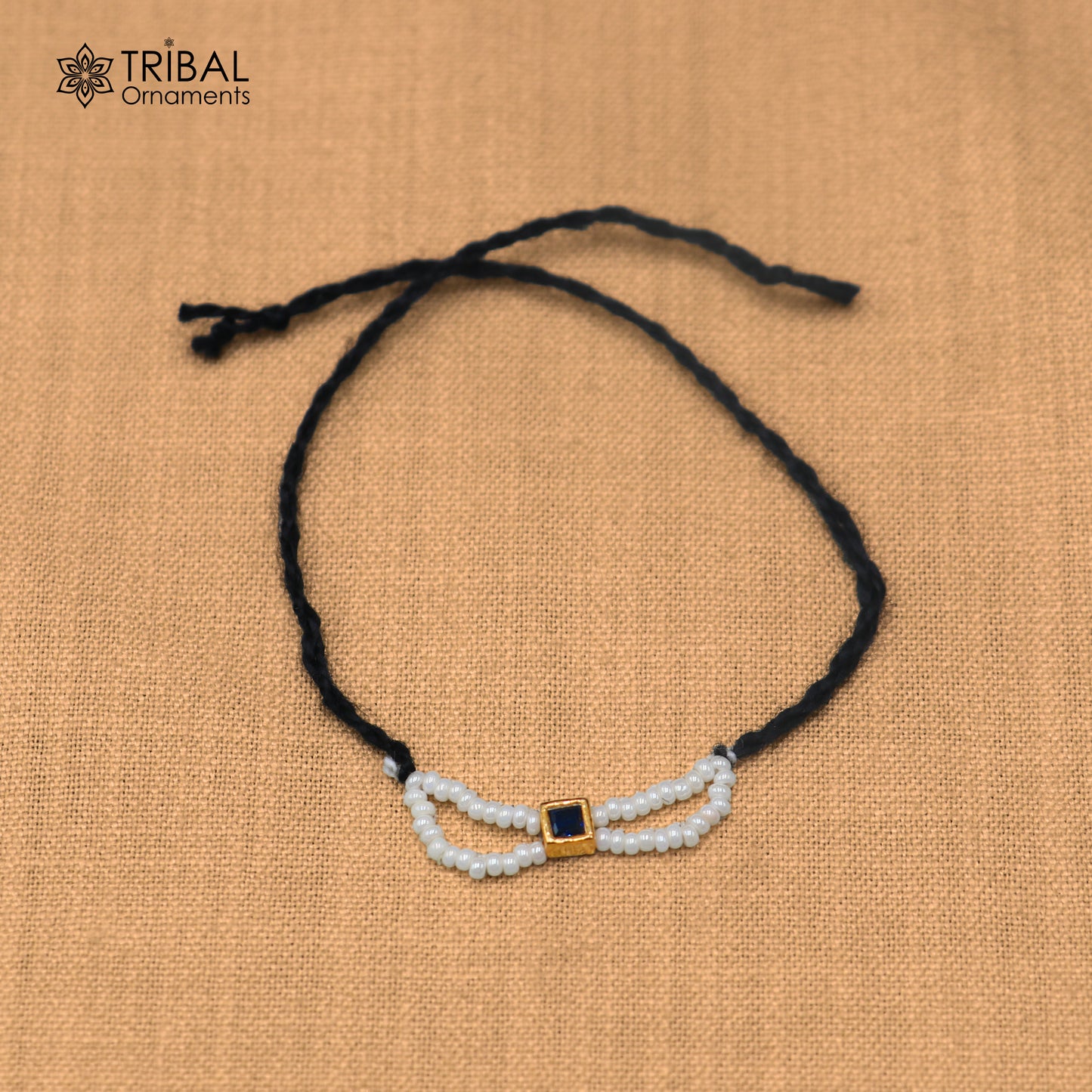 925 sterling silver pearl and blue stone necklace for idols or god statues gold polished jewelry set881