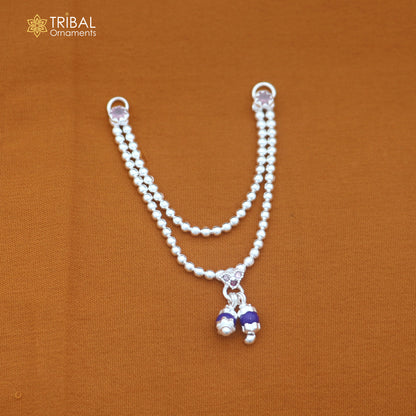 925 sterling silver 2 line beaded chain necklace for Lord Krishna Laddu Gopala jewelry set884