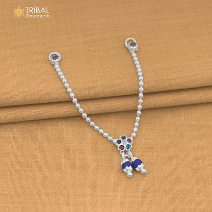 925 sterling silver beaded chain necklace for Lord Krishna Laddu Gopala jewelry set885