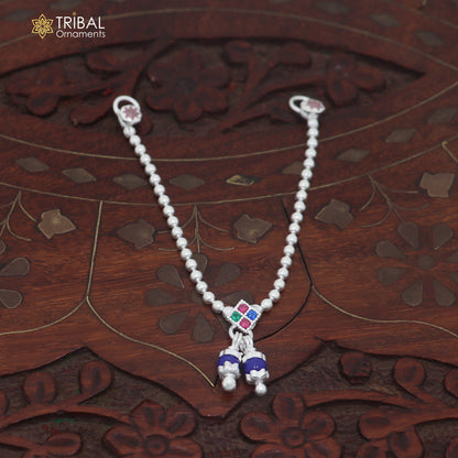 925 sterling silver beaded chain necklace for Lord Krishna Laddu Gopala jewelry set887
