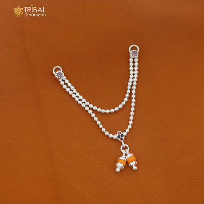 925 sterling silver 2 line beaded chain necklace for Lord Krishna Laddu Gopala jewelry set888