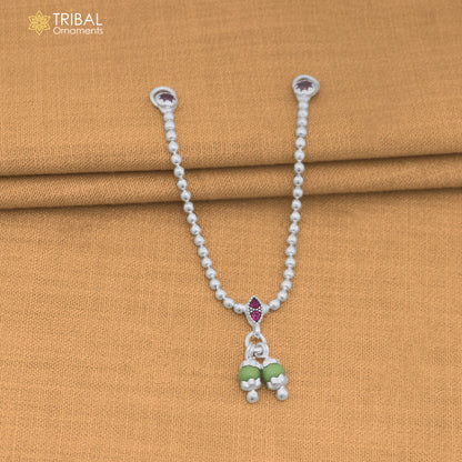 925 sterling silver beaded chain necklace for Lord Krishna Laddu Gopala jewelry set889