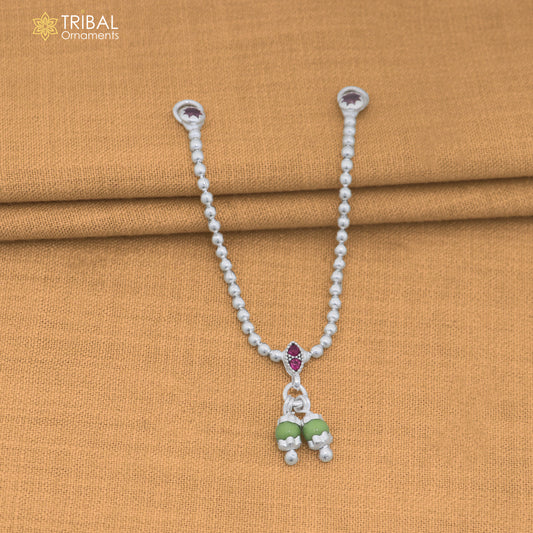 925 sterling silver beaded chain necklace for Lord Krishna Laddu Gopala jewelry set889