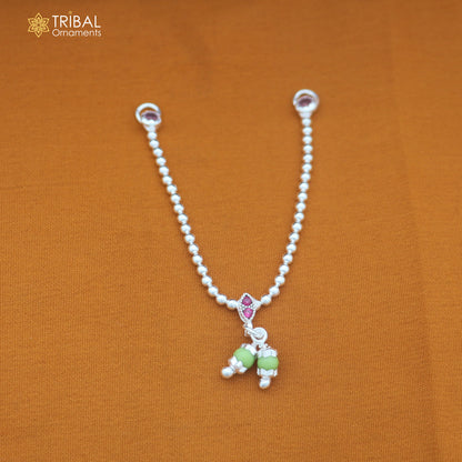 925 sterling silver beaded chain necklace for Lord Krishna Laddu Gopala jewelry set889