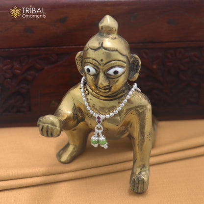 925 sterling silver beaded chain necklace for Lord Krishna Laddu Gopala jewelry set889