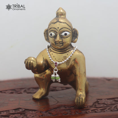 925 sterling silver beaded chain necklace for Lord Krishna Laddu Gopala jewelry set889