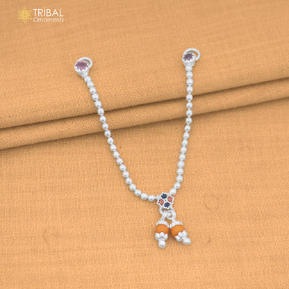 925 sterling silver beaded chain necklace for Lord Krishna Laddu Gopala jewelry set890