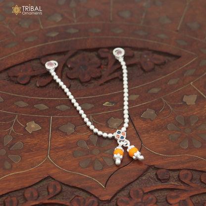 925 sterling silver beaded chain necklace for Lord Krishna Laddu Gopala jewelry set890