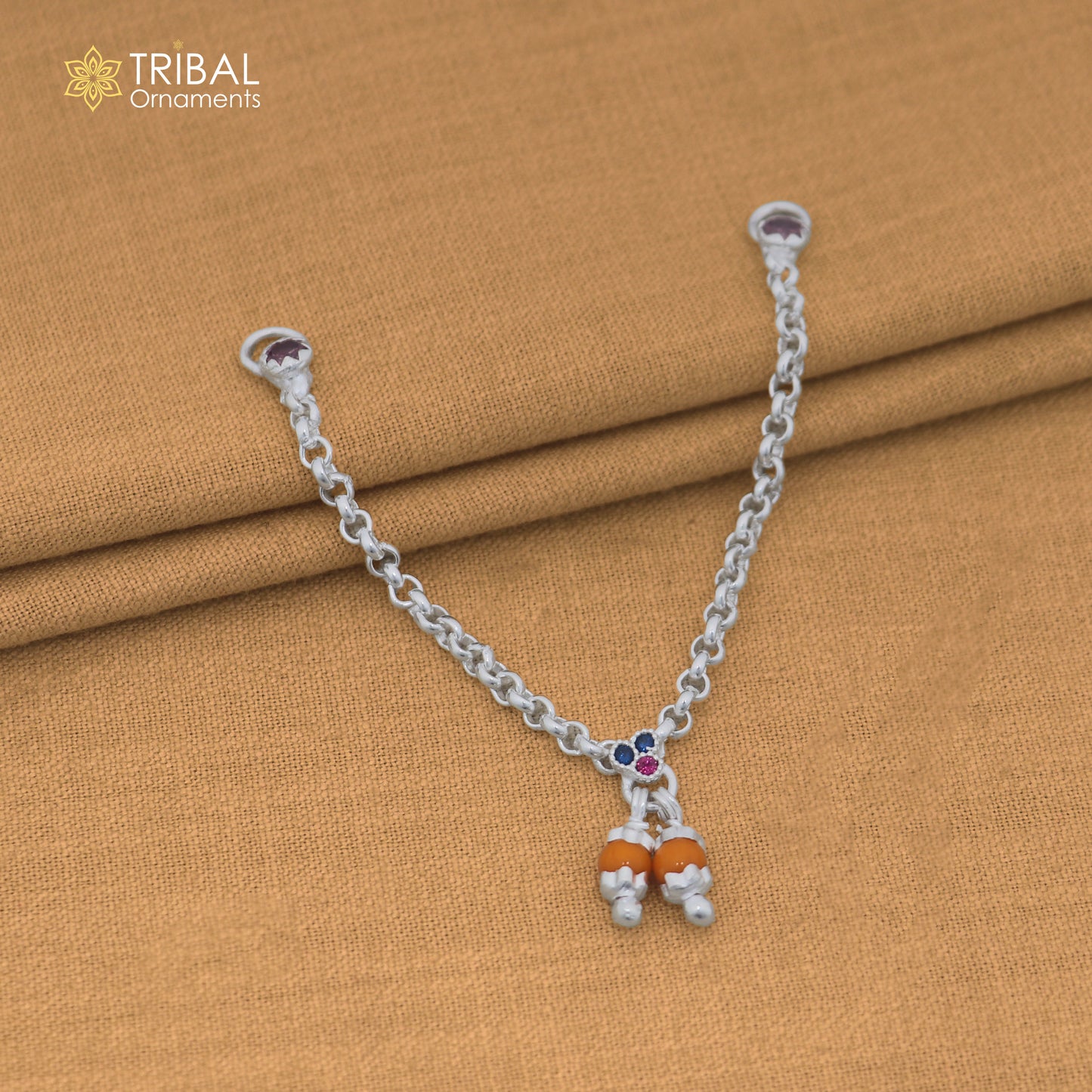 925 sterling silver link chain necklace for Lord Krishna Laddu Gopala jewelry set891