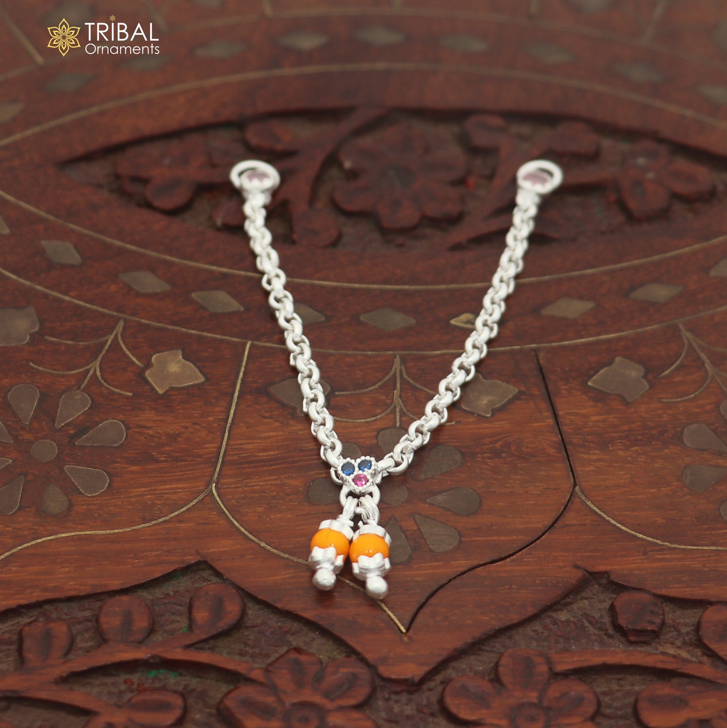 925 sterling silver link chain necklace for Lord Krishna Laddu Gopala jewelry set891