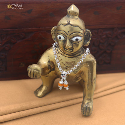 925 sterling silver link chain necklace for Lord Krishna Laddu Gopala jewelry set891