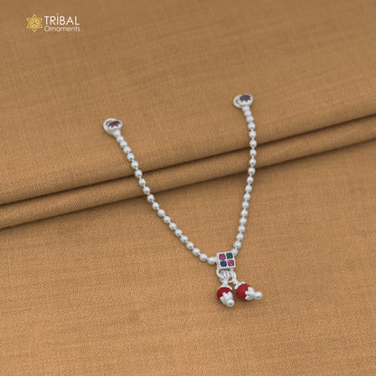 925 sterling silver beaded chain necklace for Lord Krishna Laddu Gopala jewelry set892