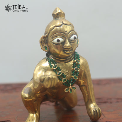 925 sterling silver green stone necklace for idols or god statues gold polished jewelry set894