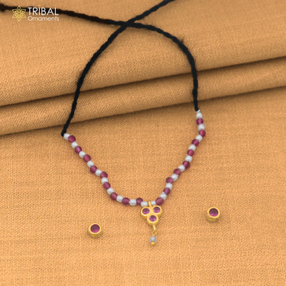 925 sterling silver pearl and pink stone necklace for idols or god statues gold polished jewelry set897