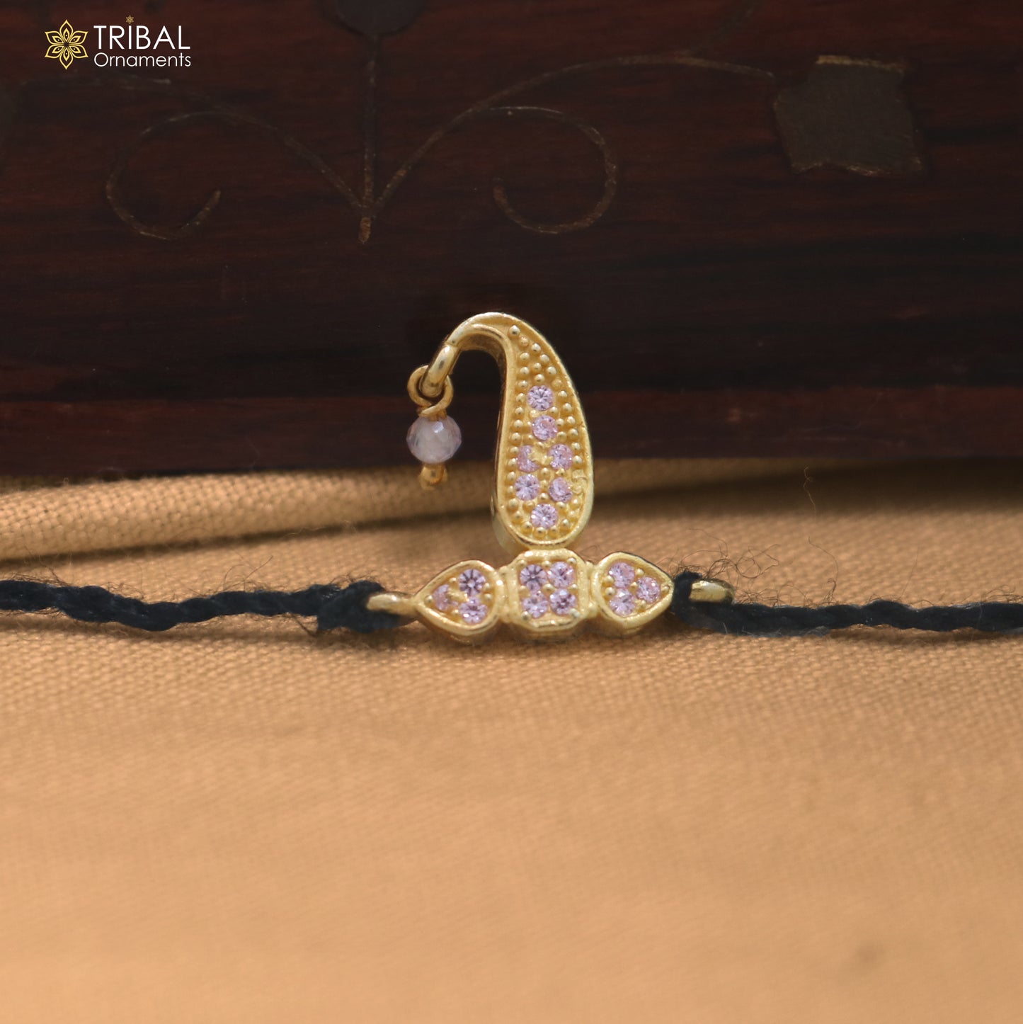 925 sterling silver light pink stone kalangi for safa for idols or god statues gold polished jewelry set906