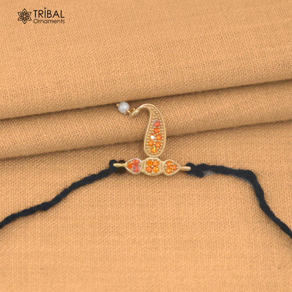 925 sterling silver orange stone kalangi for safa idols or god statues gold polished jewelry set907
