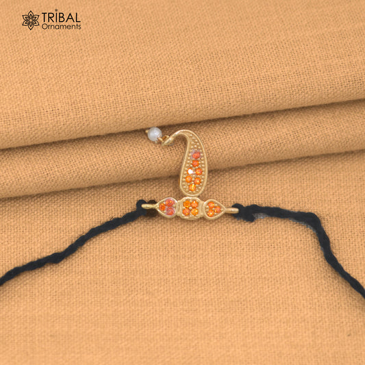 925 sterling silver orange stone kalangi for safa idols or god statues gold polished jewelry set907