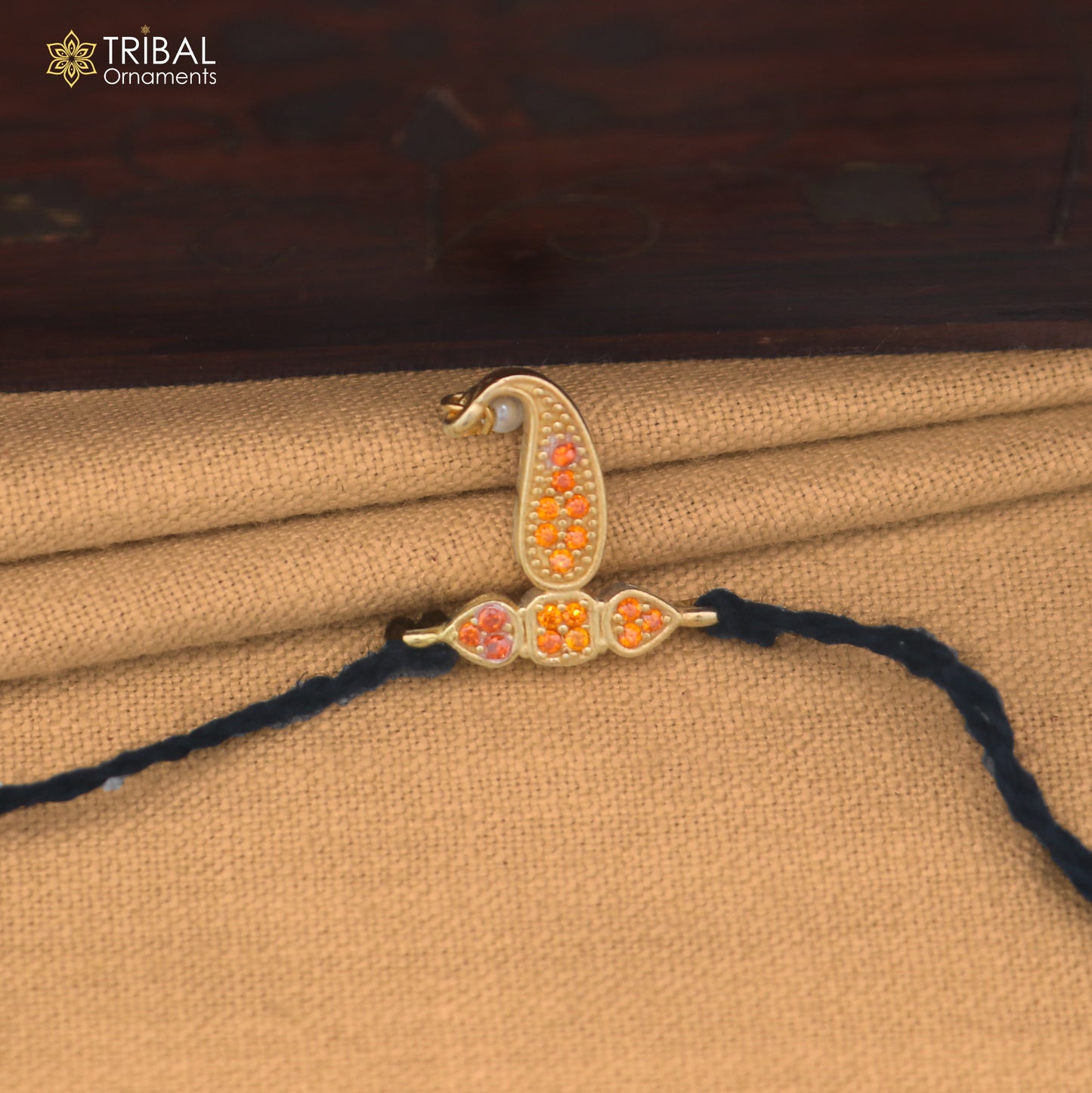 925 sterling silver orange stone kalangi for safa idols or god statues gold polished jewelry set907