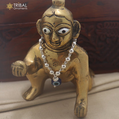 925 sterling silver beaded chain evil eye necklace for Lord Krishna Laddu Gopala jewelry set909
