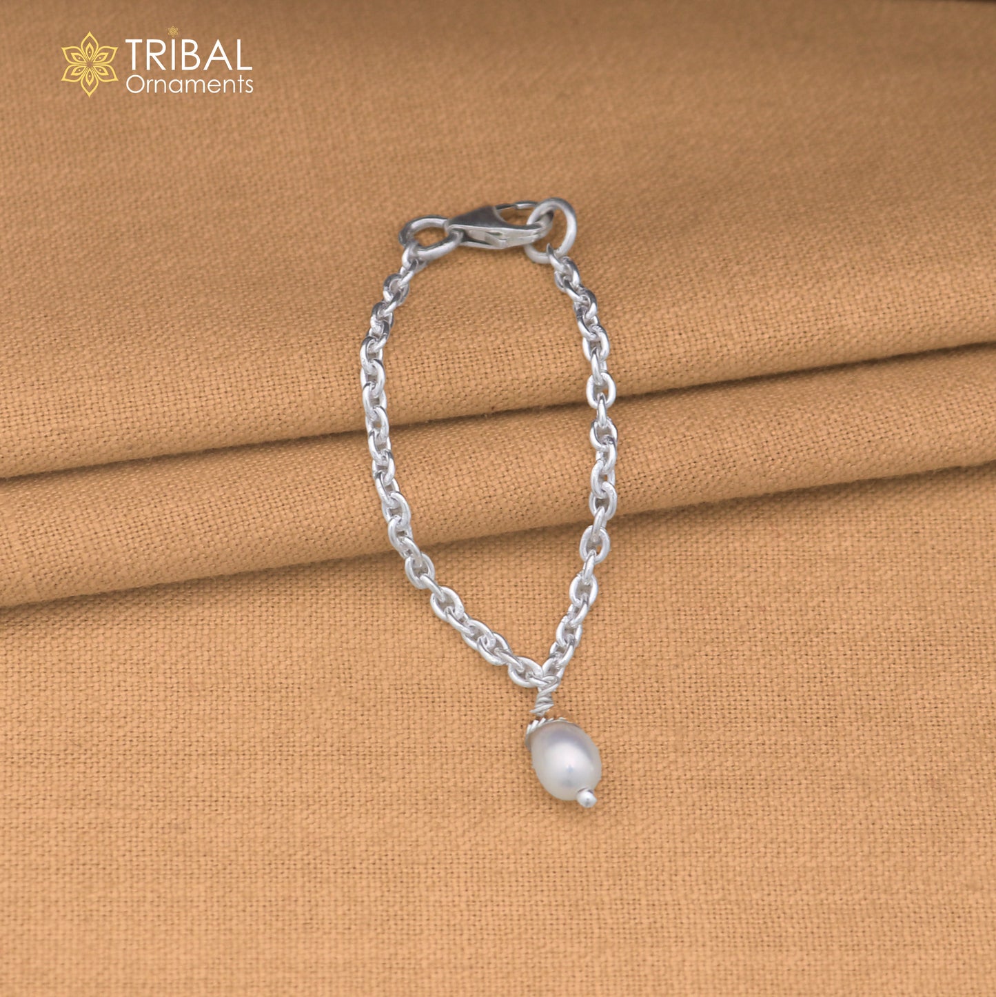 925 sterling silver link chain pearl beads necklace for Lord Krishna Laddu Gopala jewelry set910