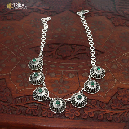 925 sterling silver traditional fit neck stone choker necklace best belly dance jewelry set920