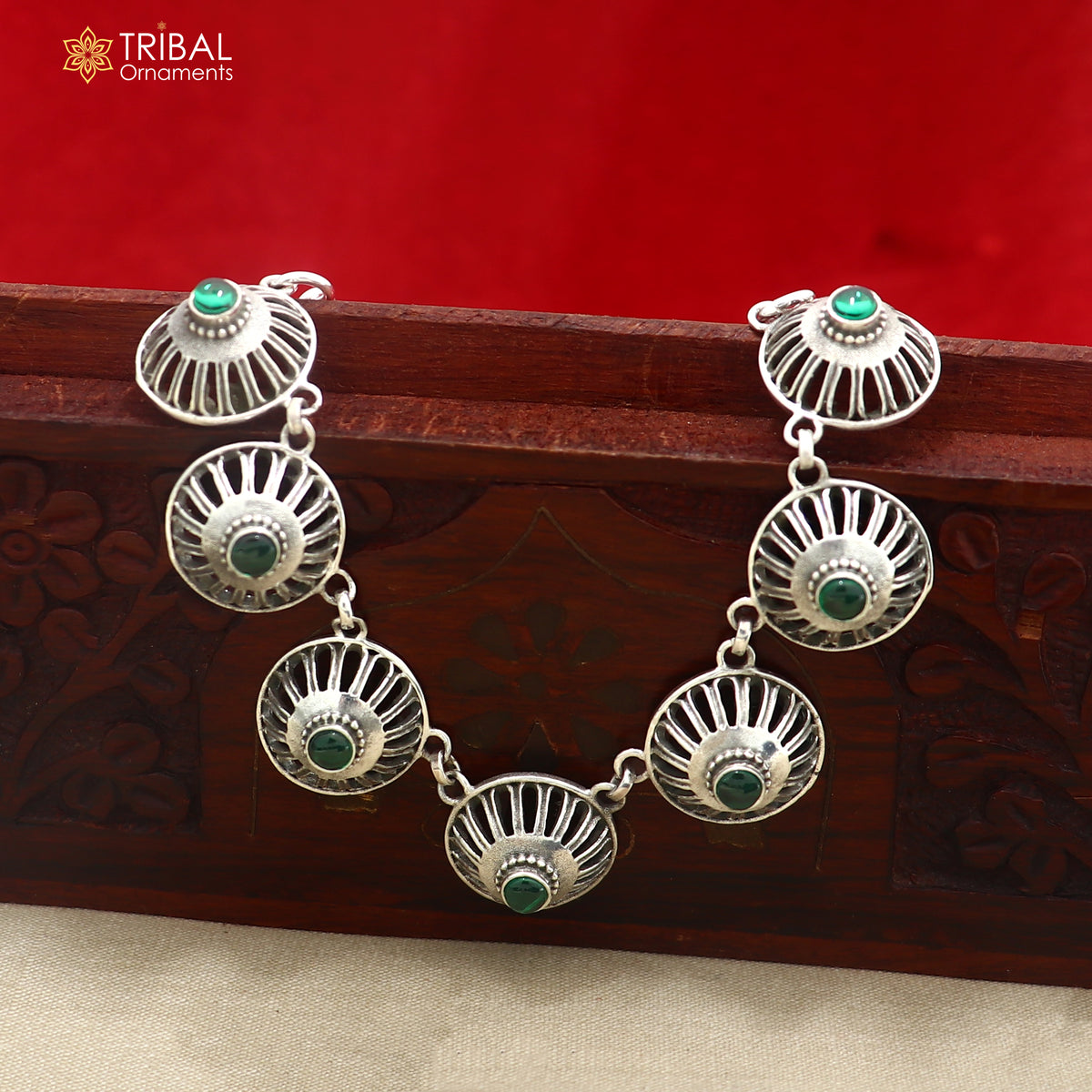 925 sterling silver traditional fit neck stone choker necklace best belly dance jewelry set920