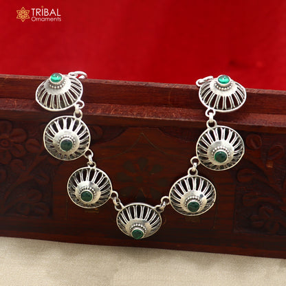 925 sterling silver traditional fit neck stone choker necklace best belly dance jewelry set920