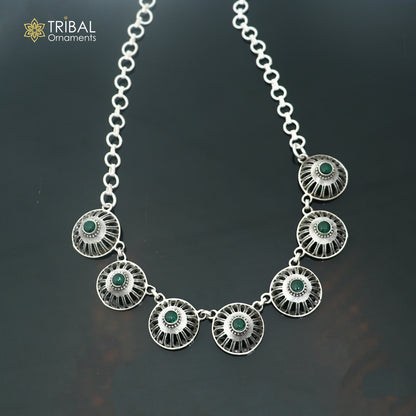 925 sterling silver traditional fit neck stone choker necklace best belly dance jewelry set920