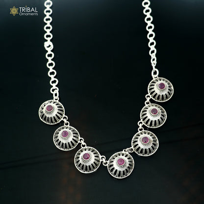 925 sterling silver traditional fit neck stone choker necklace best belly dance jewelry set921