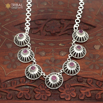 925 sterling silver traditional fit neck stone choker necklace best belly dance jewelry set921