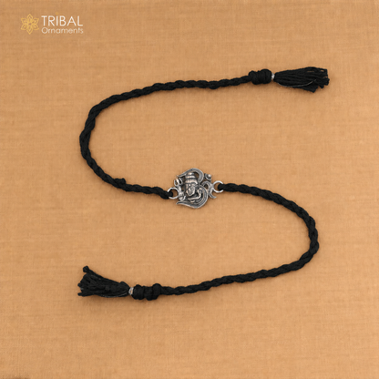 925 Sterling silver lord shiva design thread rakhi bracelet rk323